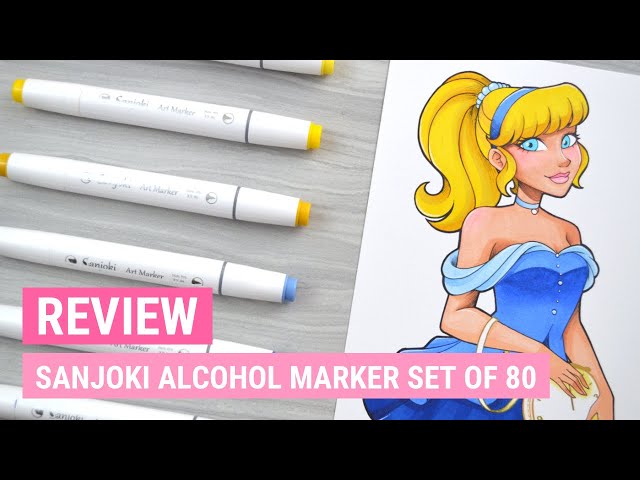  SANJOKI Alcohol Brush Markers 80 colors,Brush & Chisel