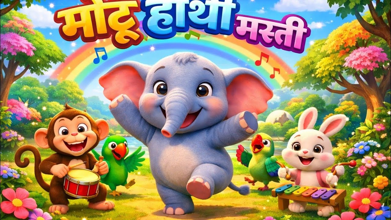 मोटू हाथी की मस्ती 🐘 | Hindi Kids Song | Nursery Rhymes Cartoon | Jungle Music