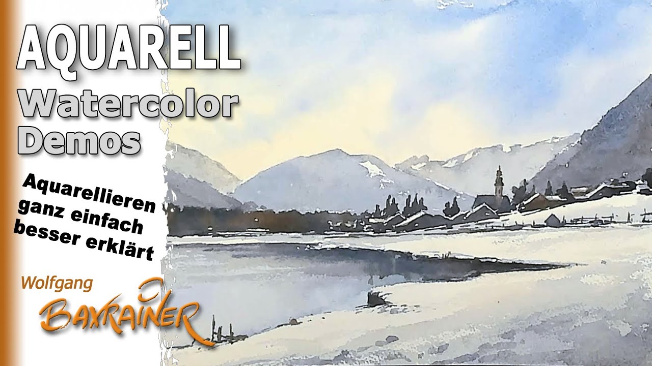 Schnelles Aquarell: Pillersee mit St. Ulrich