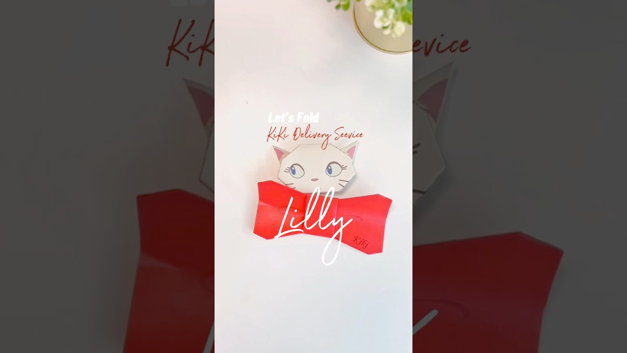 How I fold Cat Lilly from Kiki Delivery Service Origami Paper set 🐈 