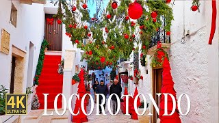 Locorotondo, Italy - Short Walk in 4K Ultra HD - Christmas Time in Puglia