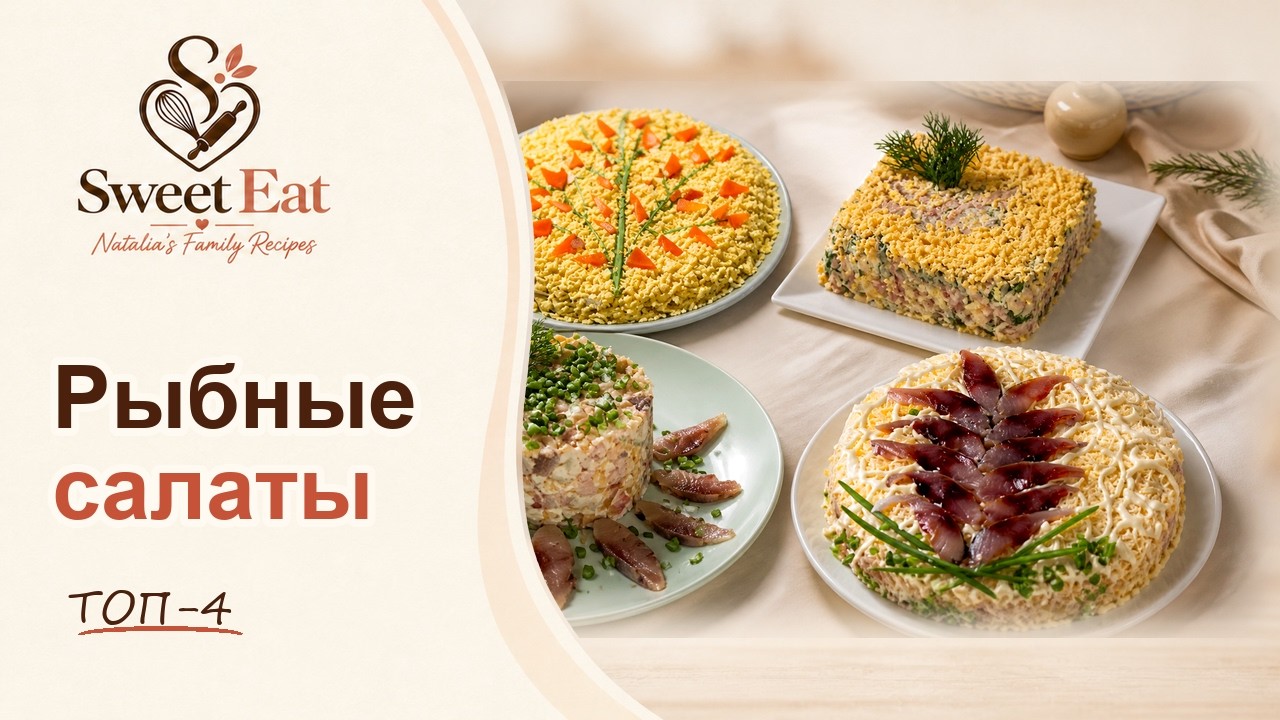ТОП - 4 вкусных рыбных салатов! Лучшие рецепты салатов из рыбы