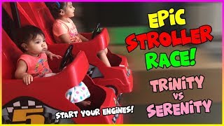 EPIC STROLLER RACE!!! Trinity vs. Serenity Racing Thru Mall