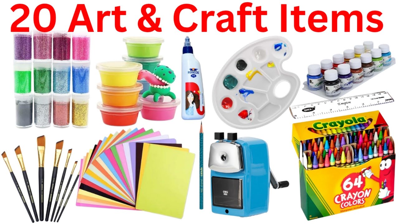 Learn Art & Craft Items Name For Kids | 20 Art & Craft Items Name With Pictures | Art & Craft Items 