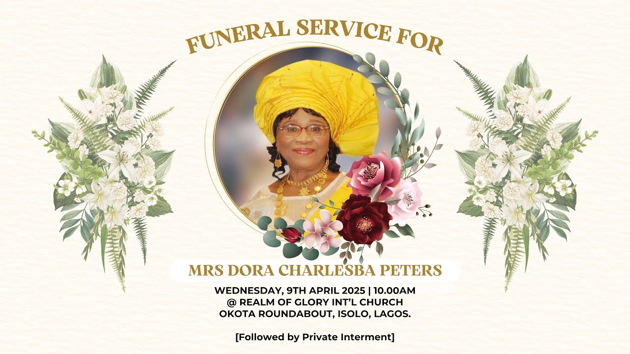 FUNERAL SERVICE FOR MRS DORA PETERS (9TH APRIL 2025.) 🍓 - YouTube