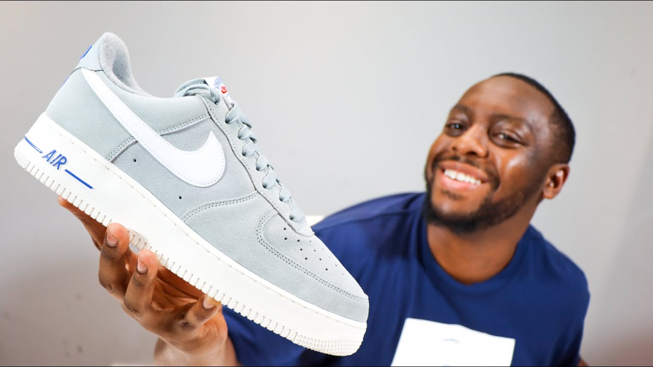 Air Force 1 Grey Sail Blue Athletic Club On Foot Sneaker Review ...