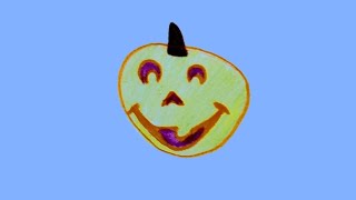 easy pumpkin drawing|| Halloween pumpkin cartoon drawing