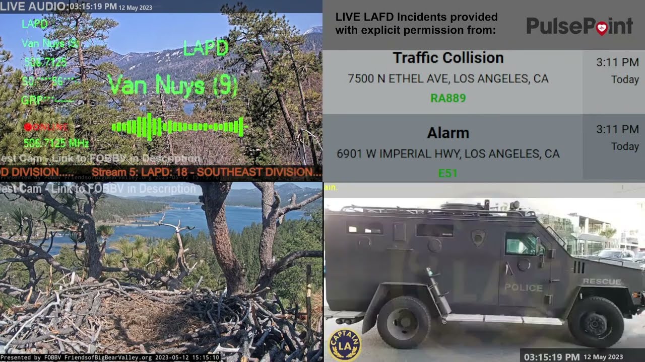 *LIVE* Los Angeles Police Scanner Audio LAPD Police LAFD Fire / 12-MAY-2023 // LA Captain