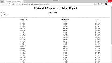 Alignment offset distance report in civil 3d
