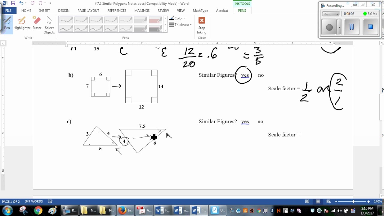 7.2 Similar Polygons Notes