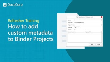 How to add custom metadata to PDF Binder Projects | pdfDocs Binder | DocsCorp