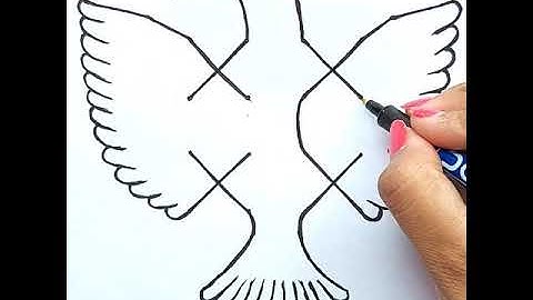 How To Draw An Eagle With 4×4 Dots Easy | How to draw a Bird Step by Step | Easy Drawing | #shorts