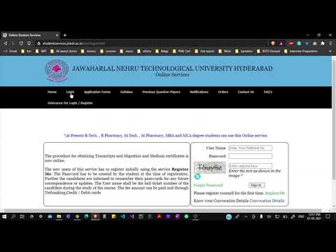 How to apply Transcripts from JNTU Hyderabad online
