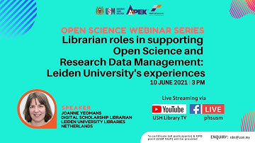 Librarian roles in supporting open science and research data management