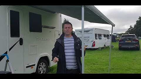 Motorhome awning retensioning