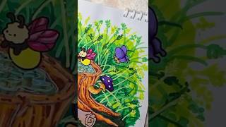 Watch Your Grass Come to Life 💚 Easy Steps using Alcohol Markers + Acrylic Markers 🌾
