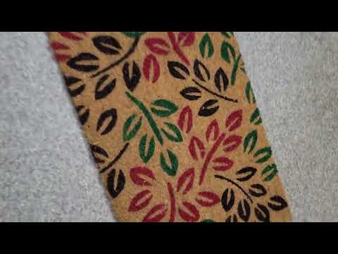 Килим кокосовий "Листя", 40х60 см, гумова основа, видео 1