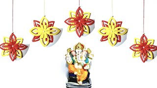 #25. Eco-Friendly Ganpati Backdrop Decoration Idea lockdown| Ganpati Decoration 2020 |गणपती डेकोरेशन