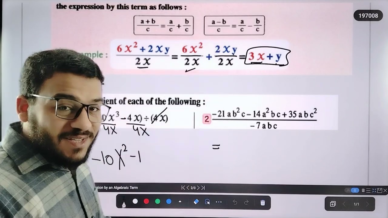 9 》Dividing an algebraic term or algebraic expression by an algebraic term. #prep1