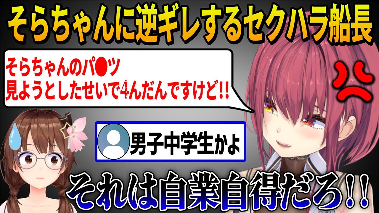 【面白まとめ】そらちゃんのパ●ツに夢中になりすぎて落下死したのに逆ギレしてそらちゃんのせいにするマリン船長【ホロライブ切り抜き】