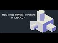 IMPRINT command Autocad | How to use IMPRINT command in AutoCAD | imprint command in autocad 3d
