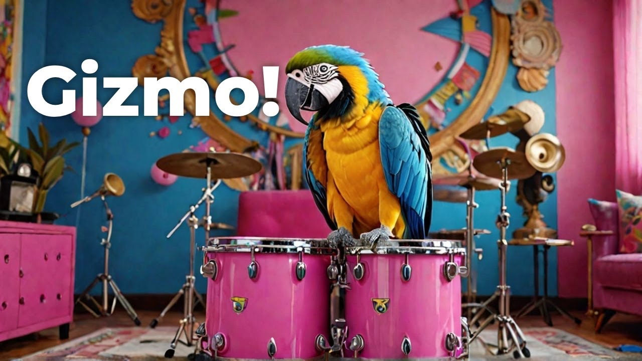 🎶 Gizmo the Macaw Plays the Drums with His Cups! 🥁 