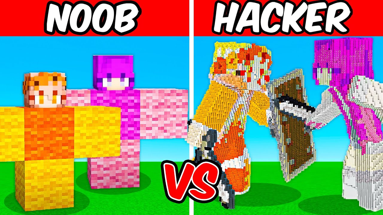 NOOB vs HACKER: MIA AND ZOEY Build Challenge