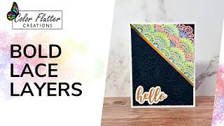 Bold Vintage Lace Card Tutorial | Ink Blending &amp; Water Lift Techniques | Color Flutter Creations