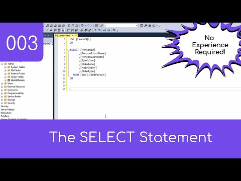 003 - The SELECT Statement - Learn SQL From No Programming Experience