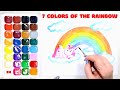 Colours of the rainbow. How to draw the rainbow with kids. Learning the order of colours. In English