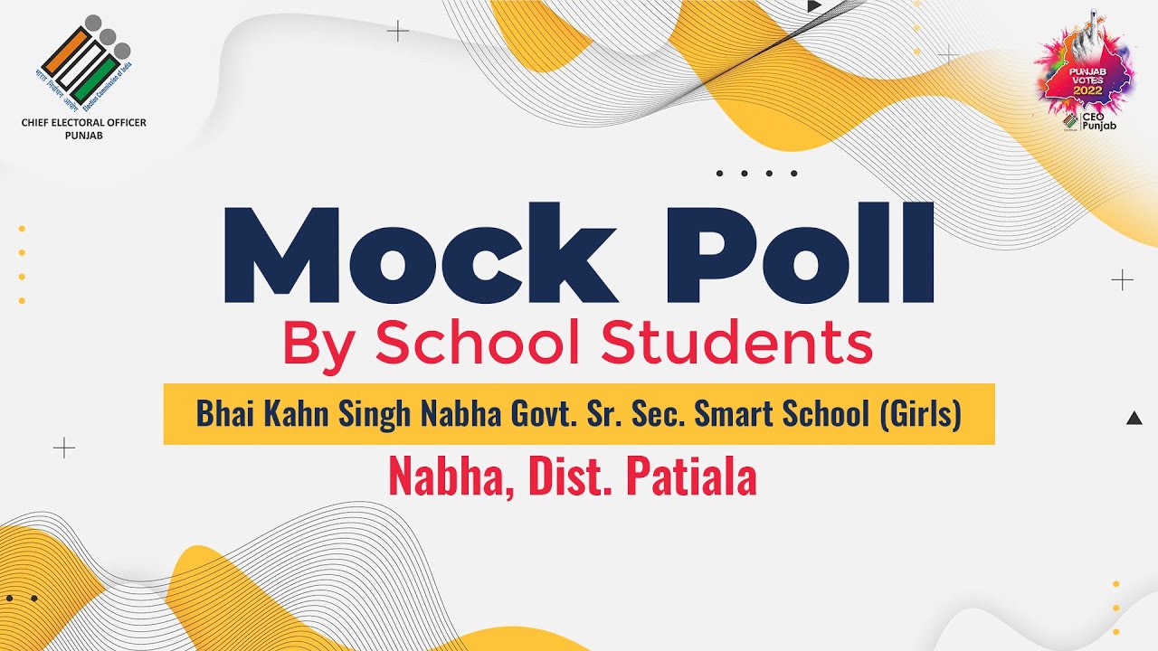 Mock Poll | School Students | Special Summary Revision  (SSR2022) | TheCEOPunjab | PunjabVotes2022
