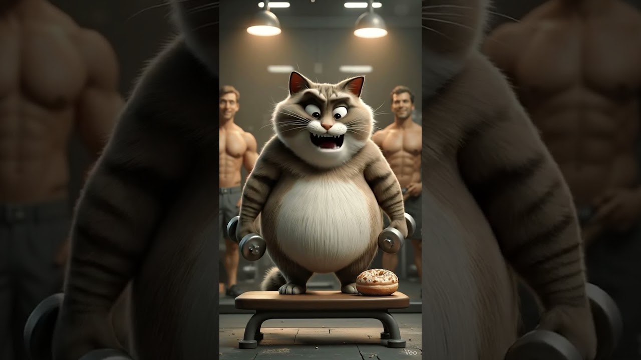 Fat Cat at the Gym Dumbbell Disaster 