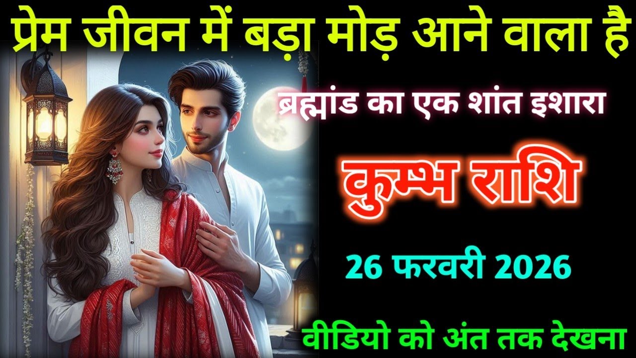 कुंभ राशि। 26 फरवरी 2026। प्रेम जीवन में बड़ा मोड़ आने वाला है | Kumbh Rashifal |