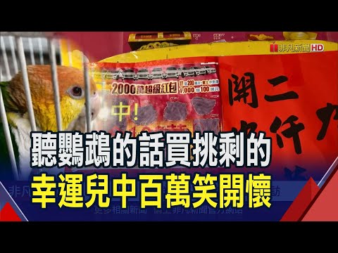 逗店家鸚鵡靈光乍現 一次買6張"挑剩"彩券 鸚鵡給靈感! 幸運兒選"挑剩"刮刮樂中百萬｜非凡財經新聞｜20240208