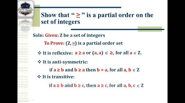 #142 ll Show that " ≥ " is a Partial Order on the Set of Integers ll Discrete Mathematics