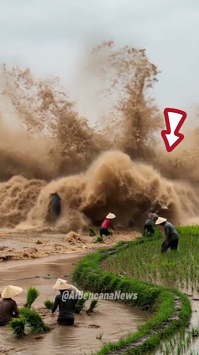 Sawah Tertelan Gelombang Lumpur Besar Mendadak #shorts #BencanaAlam #LumpurTerjangSawah #Waspada