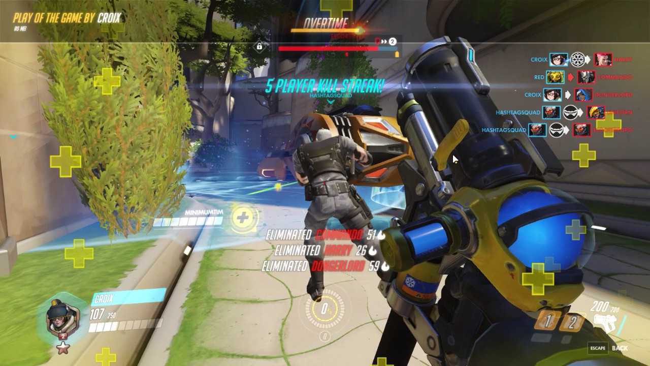 Overwatch | 3hp over time quad kill in qp for the win 