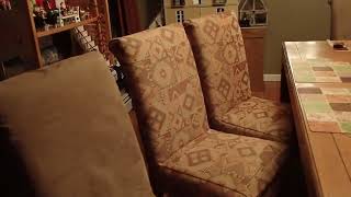 Beautiful Dining Room Chair Covers using Walmart Fabric
