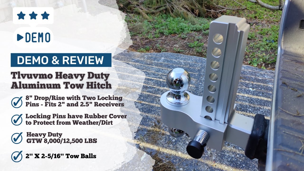 Demo and Review - Tlvuvmo Heavy Duty Aluminum Drop Tow Hitch