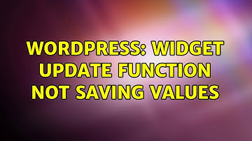 Wordpress: Widget update function not saving values