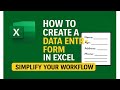 How to Create Data Entry Form in Excel 🔥| Excel Data Entry Form Step-by-Step Tutorial #dataentry