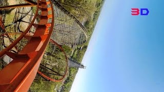Thunderbird 3D back seat on-ride backwards HD POV @60fps Holiday World
