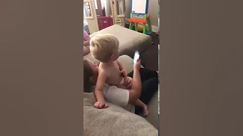 Maci and Landon playing on the phone 05/26/17