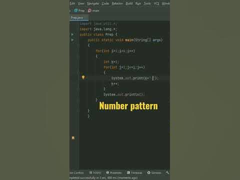 number pattern program in java - YouTube