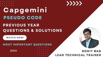 Capgemini Pseudo Code Questions | Previous Year Questions ! Questions & Solutions!