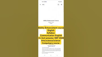 AEC SYLLABUS,+3,2ND SEM, NEP 2020#english#+3#semester2#youtubeshorts#exam#nep2020