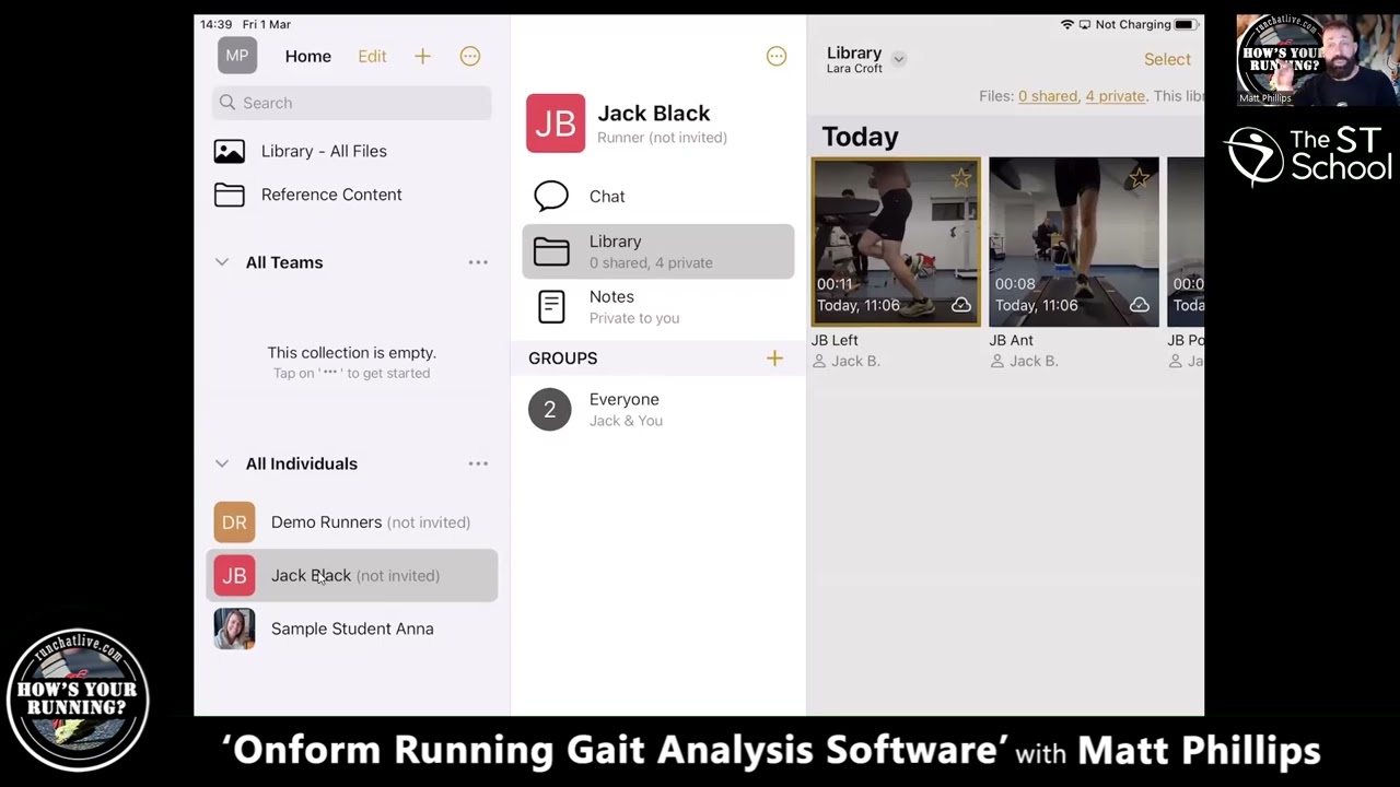 Demo of Onform Running Video Analysis Software By Matt Phillips of Runchatlive