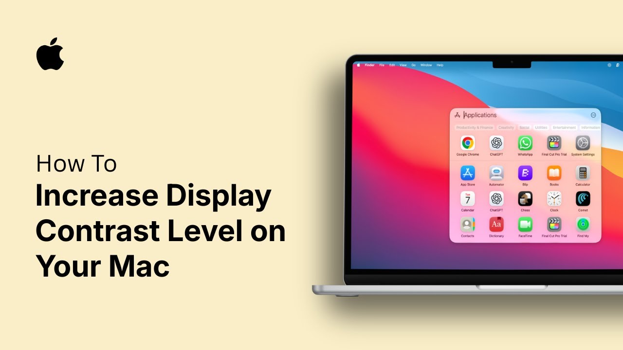 How to Increase Display Contrast Level on Your Mac - YouTube