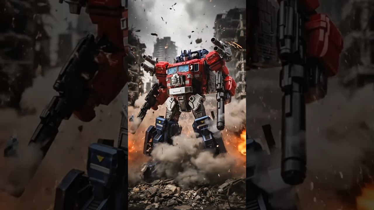 Finally! Optimus Prime managed to shoot down the Decepticon fighter jet. 