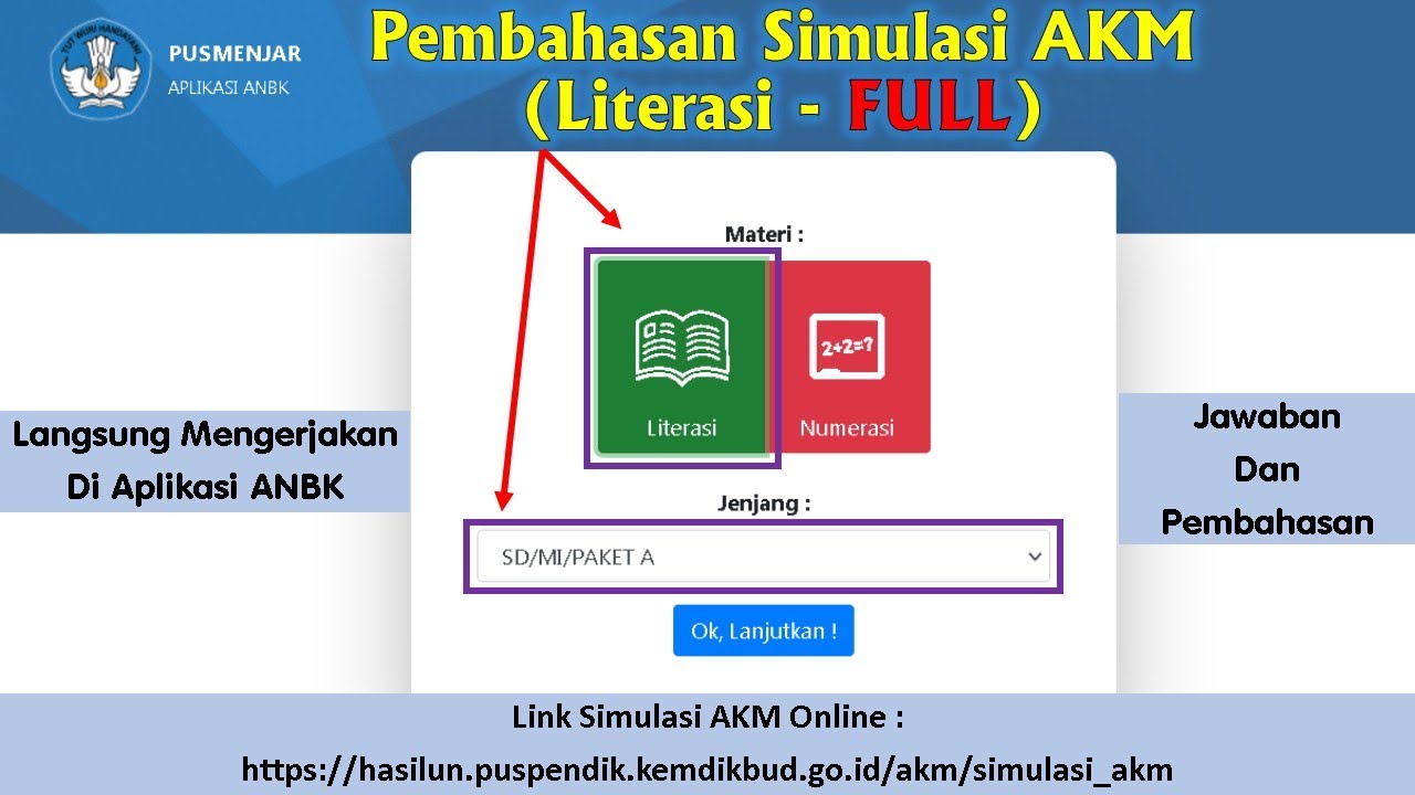 Pembahasan Simulasi AKM-ANBK Materi Literasi Tingkat SD/MI | Pusmenjar Kemdikbud